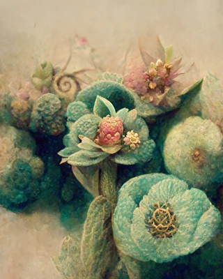 Beige Floral Photography Backdrop photo of Jeweled Succulents Photography Backdrop