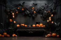 black halloween backdrop for photography spooktastic