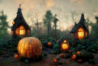 black , orange backdrop for photography after hallows eve village ii