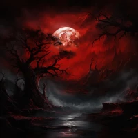 red , black backdrop for photography blood moon i