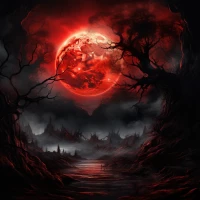 red , black backdrop for photography blood moon ii