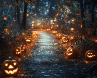 black , orange backdrop for photography jack o lantern path 1