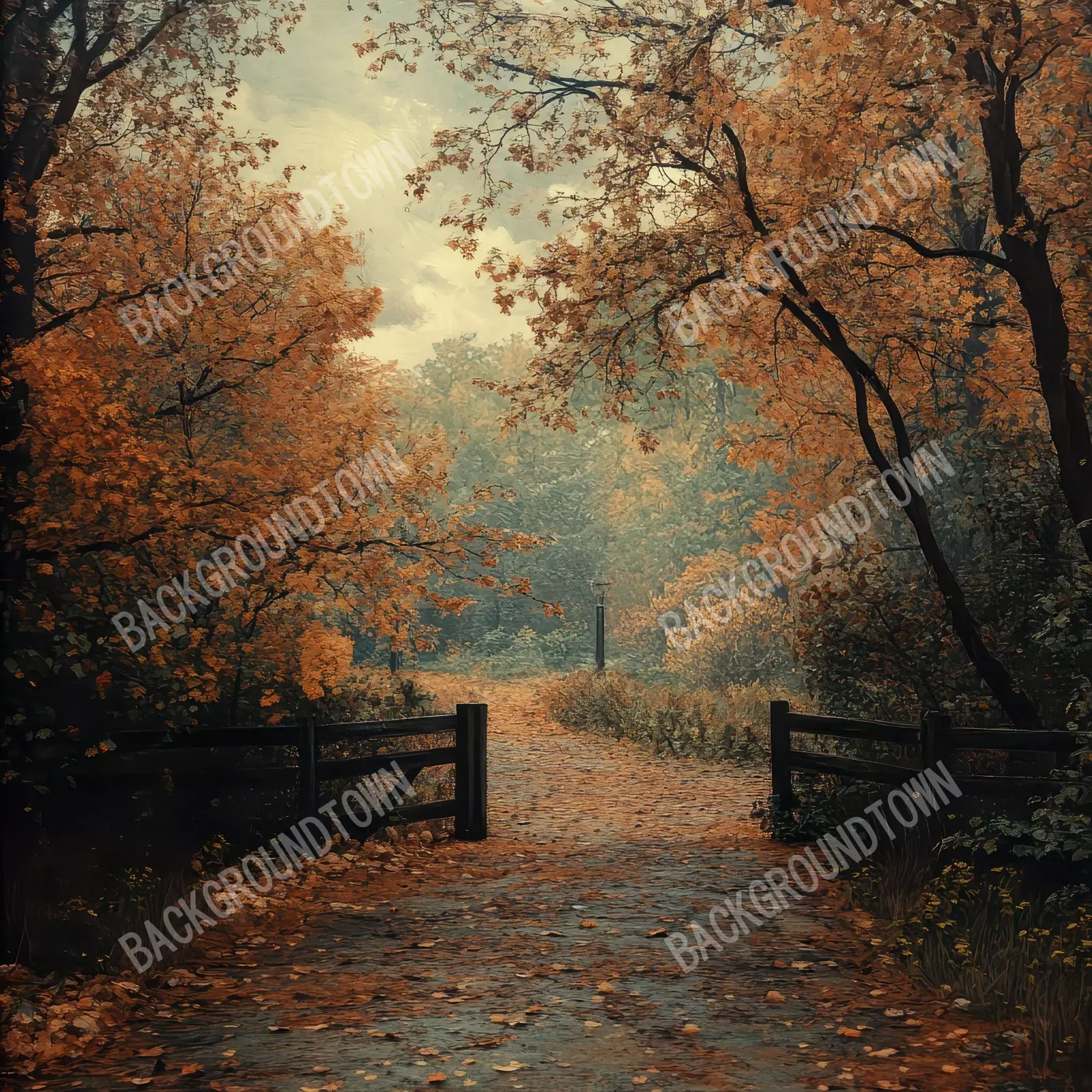 photo of Quiet Fall Lane Photography Backdrop